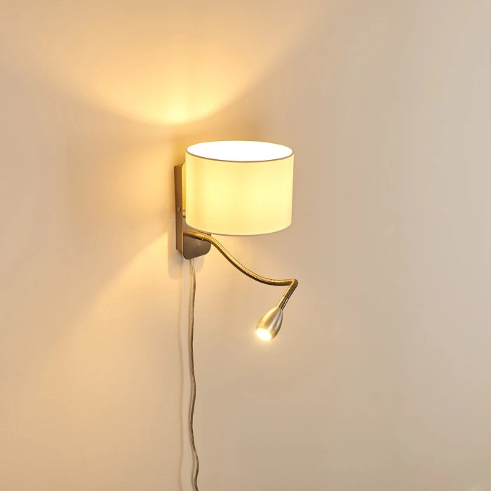 Hofstein Wiby Wandleuchte LED Nickel-Matt, 2-flammig 15 Hofstein Wiby Wandleuchte LED Nickel-Matt, 2-flammig - Image 15