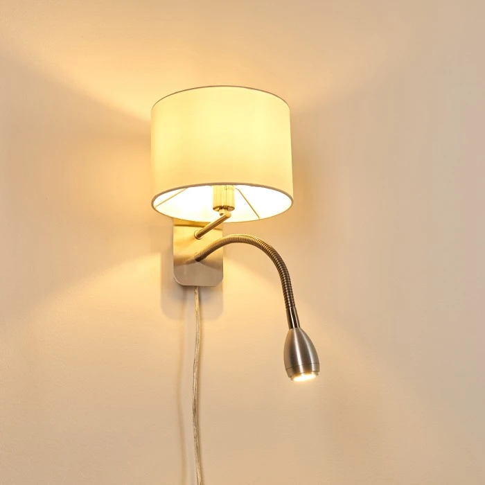 Hofstein Wiby Wandleuchte LED Nickel-Matt, 2-flammig 18 Hofstein Wiby Wandleuchte LED Nickel-Matt, 2-flammig - Image 18