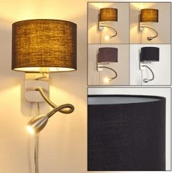 Hofstein Wiby Wandleuchte LED Nickel-Matt, 2-flammig