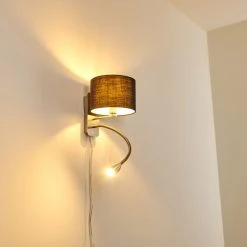 Hofstein Wiby Wandleuchte LED Nickel-Matt, 2-flammig -Wandleuchten Verkauf wiby wandleuchte h3295885 do1 17