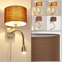 Hofstein Wiby Wandleuchte LED Nickel-Matt, 2-flammig