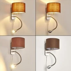 Hofstein Wiby Wandleuchte LED Nickel-Matt, 2-flammig -Wandleuchten Verkauf wiby wandleuchte h3295908 do1 5