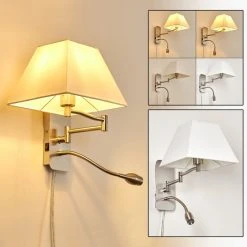 Hofstein Wiby Wandleuchte LED Nickel-Matt, 2-flammig