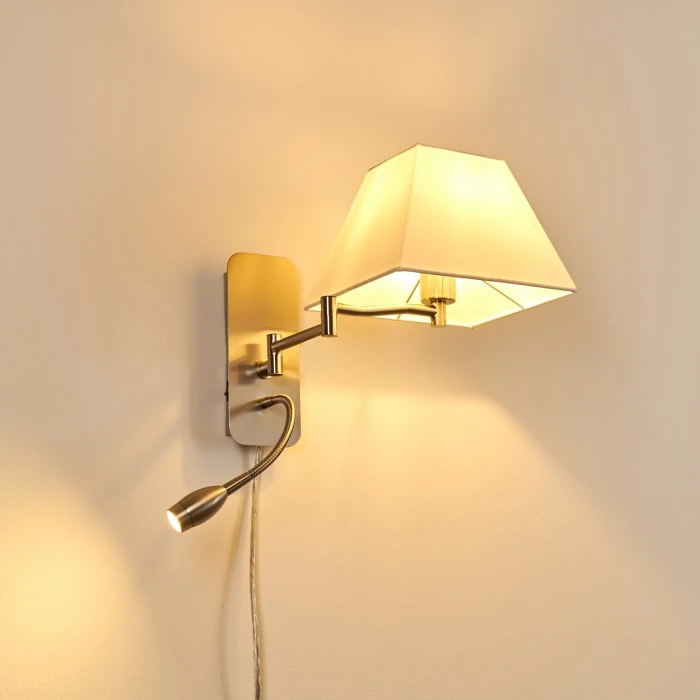 Hofstein Wiby Wandleuchte LED Nickel-Matt, 2-flammig 20 Hofstein Wiby Wandleuchte LED Nickel-Matt, 2-flammig - Image 20