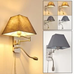 Hofstein Wiby Wandleuchte LED Nickel-Matt, 2-flammig