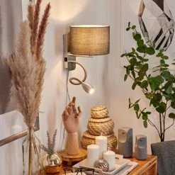 Hofstein Wiby Wandleuchte LED Nickel-Matt, 2-flammig -Wandleuchten Verkauf wiby wandleuchte h3588390 10