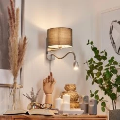 Hofstein Wiby Wandleuchte LED Nickel-Matt, 2-flammig -Wandleuchten Verkauf wiby wandleuchte h3588390 8