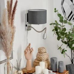 Hofstein Wiby Wandleuchte LED Nickel-Matt, 2-flammig -Wandleuchten Verkauf wiby wandleuchte h3588390 9