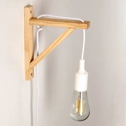 Hofstein Wiedau Wandleuchte Weiß, Holz hell, 1-flammig -Wandleuchten Verkauf wiedau wandleuchte h3339282 do1 11