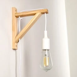 Hofstein Wiedau Wandleuchte Weiß, Holz hell, 1-flammig -Wandleuchten Verkauf wiedau wandleuchte h3339282 do1 4