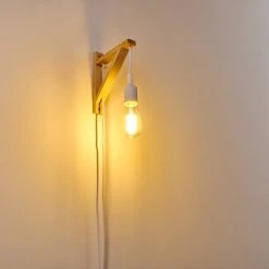 Hofstein Wiedau Wandleuchte Weiß, Holz hell, 1-flammig -Wandleuchten Verkauf wiedau wandleuchte h3339282 do1 6