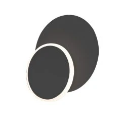 Wofi Leuchten WOFI SUTTER Wandleuchte LED Schwarz, 1-flammig