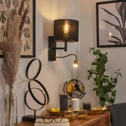 Hofstein Yuruyacu Wandleuchte LED Messing, Schwarz, 2-flammig -Wandleuchten Verkauf yuruyacu wandleuchte h3575529 10