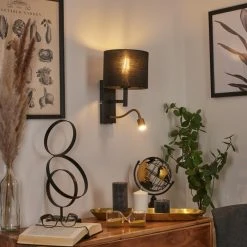 Hofstein Yuruyacu Wandleuchte LED Messing, Schwarz, 2-flammig -Wandleuchten Verkauf yuruyacu wandleuchte h3575529 8