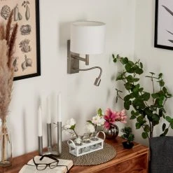 Hofstein Yuruyacu Wandleuchte LED Nickel-Matt, 2-flammig -Wandleuchten Verkauf yuruyacu wandleuchte h3575628 11