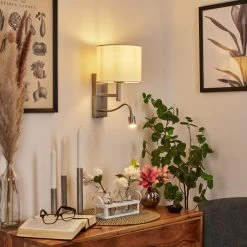 Hofstein Yuruyacu Wandleuchte LED Nickel-Matt, 2-flammig -Wandleuchten Verkauf yuruyacu wandleuchte h3575628 8